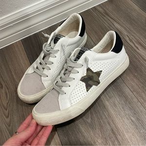 LIKE NEW Vintage Havana Camo Star Grey Suede White Leather Slip On Sneakers